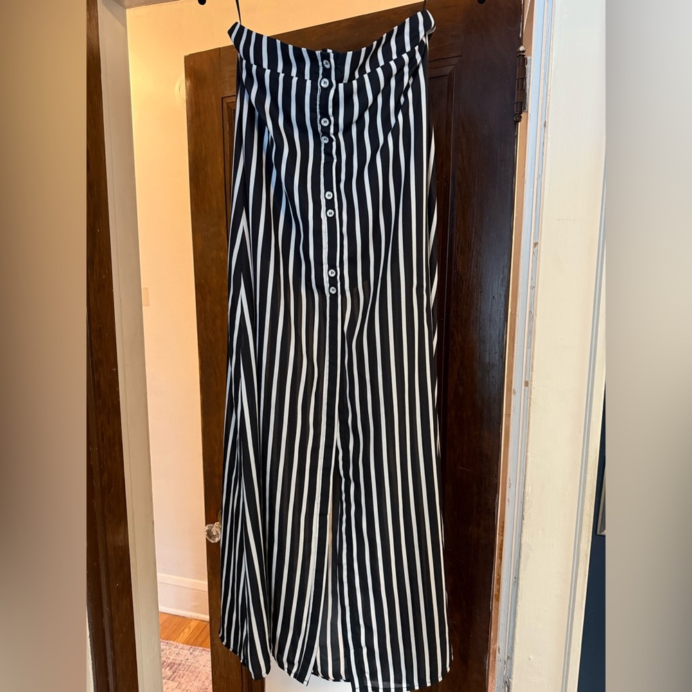 Black and White Striped skirt